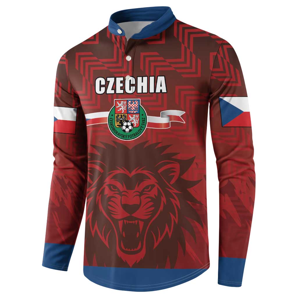 Czech Republic Football Custom Button Sweatshirt Sporty Style