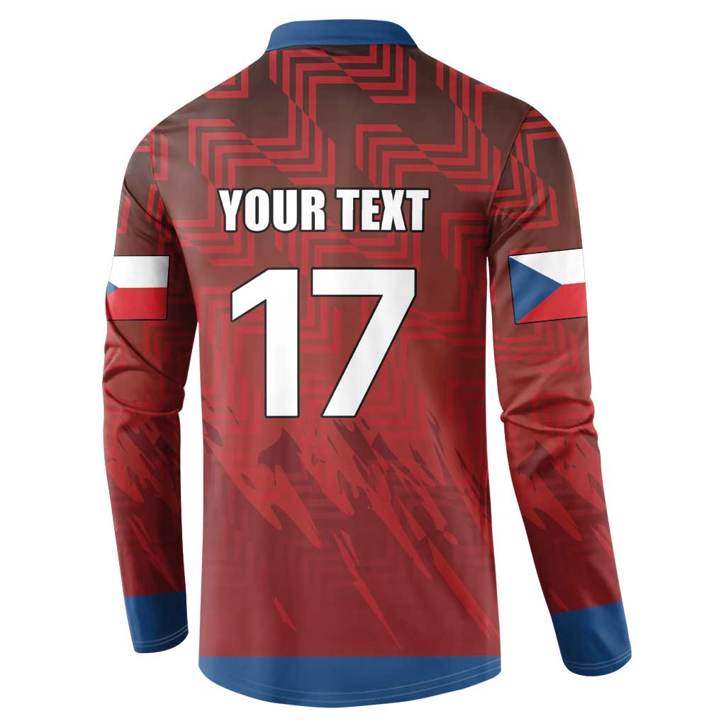 Czech Republic Football Custom Button Sweatshirt Sporty Style