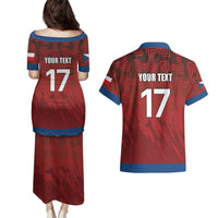 Czech Republic Football Custom Couples Matching Puletasi and Hawaiian Shirt Sporty Style