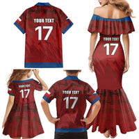 Czech Republic Football Custom Family Matching Mermaid Dress and Hawaiian Shirt Sporty Style