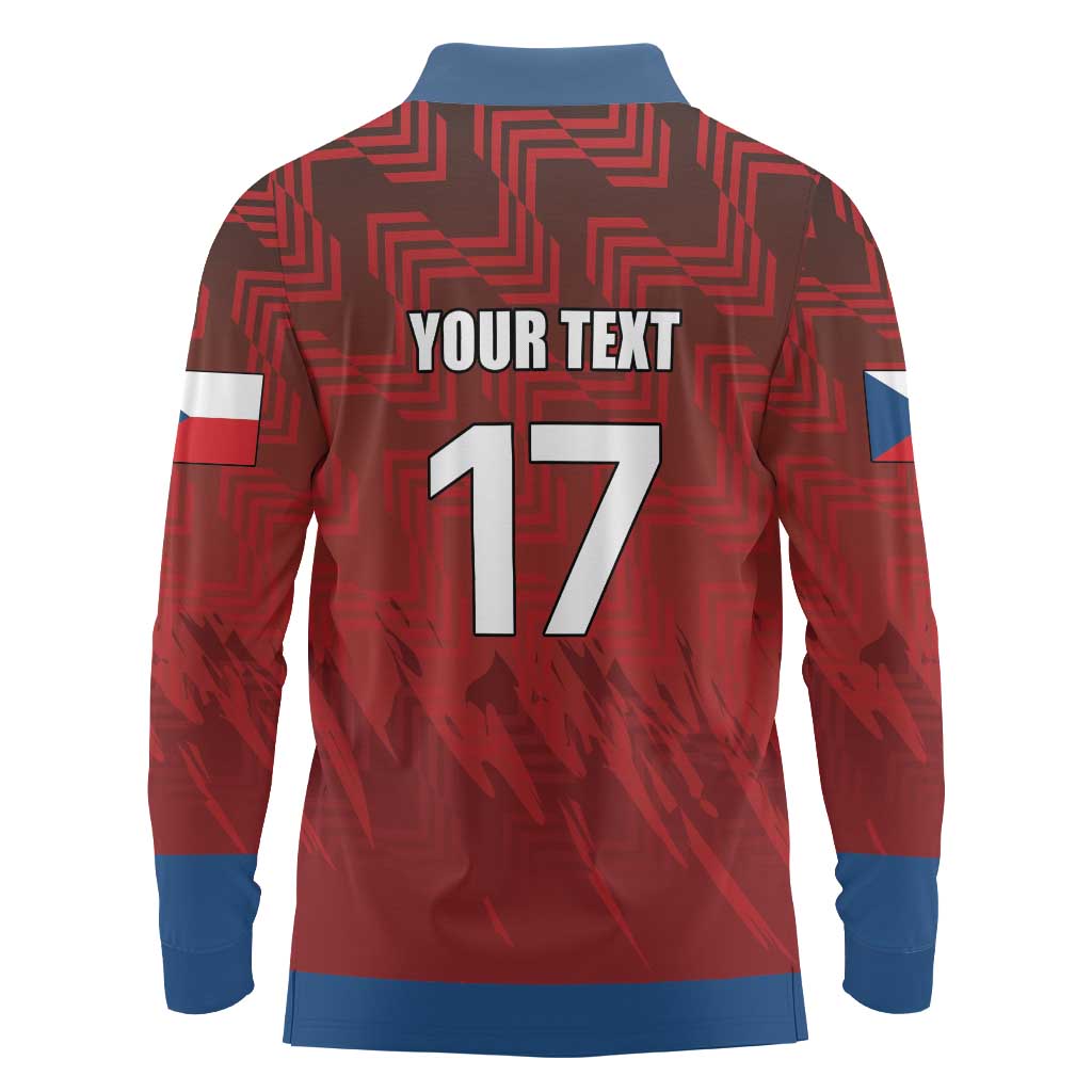Czech Republic Football Custom Long Sleeve Polo Shirt Sporty Style