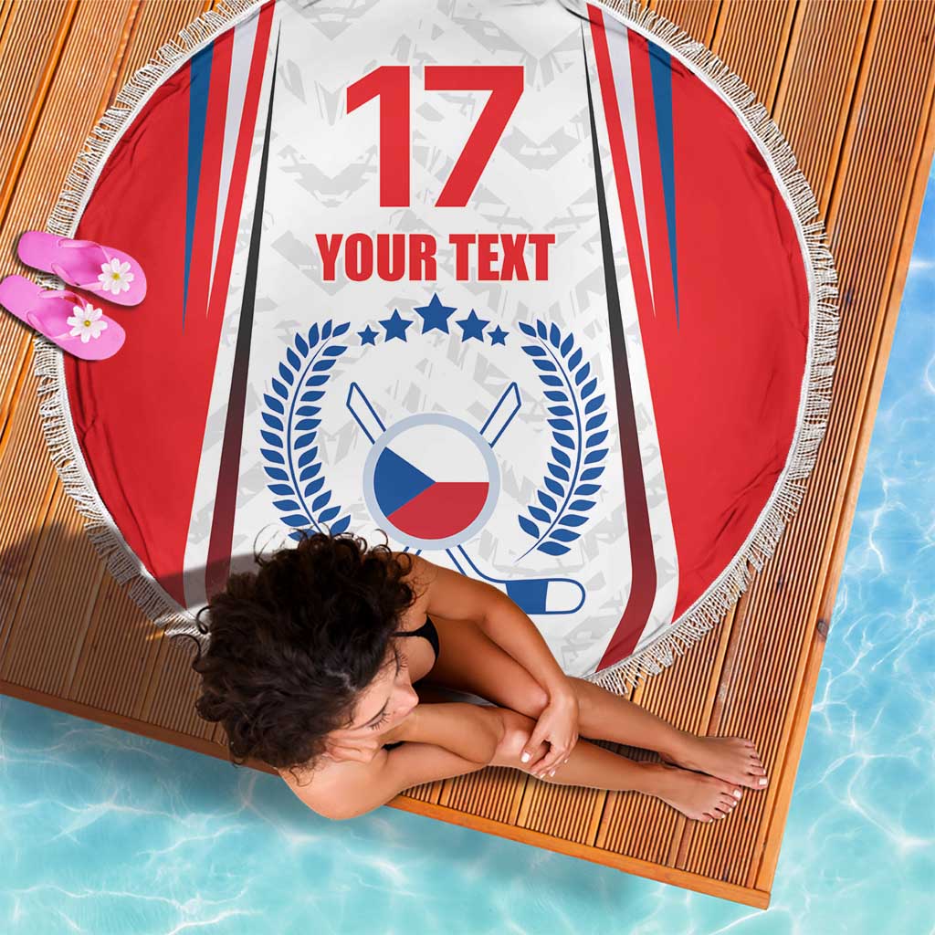 Czech Republic Ice Hockey Custom Beach Blanket Flag Style