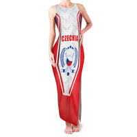 Czech Republic Ice Hockey Custom Family Matching Tank Maxi Dress and Hawaiian Shirt Flag Style