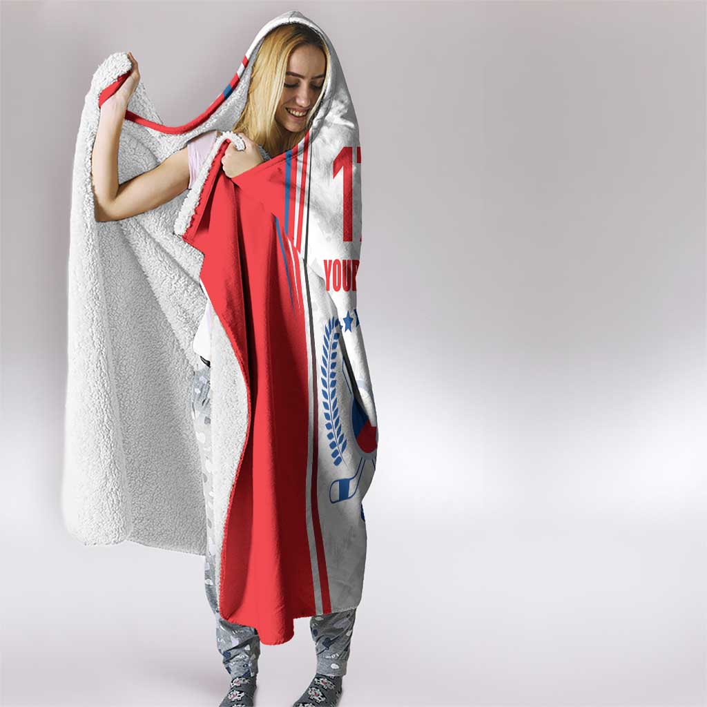 Czech Republic Ice Hockey Custom Hooded Blanket Flag Style
