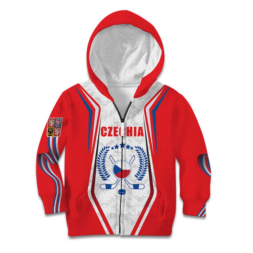 Czech Republic Ice Hockey Custom Kid Hoodie Flag Style