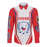 Czech Republic Ice Hockey Custom Long Sleeve Button Shirt Flag Style