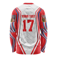 Czech Republic Ice Hockey Custom Long Sleeve Shirt Flag Style