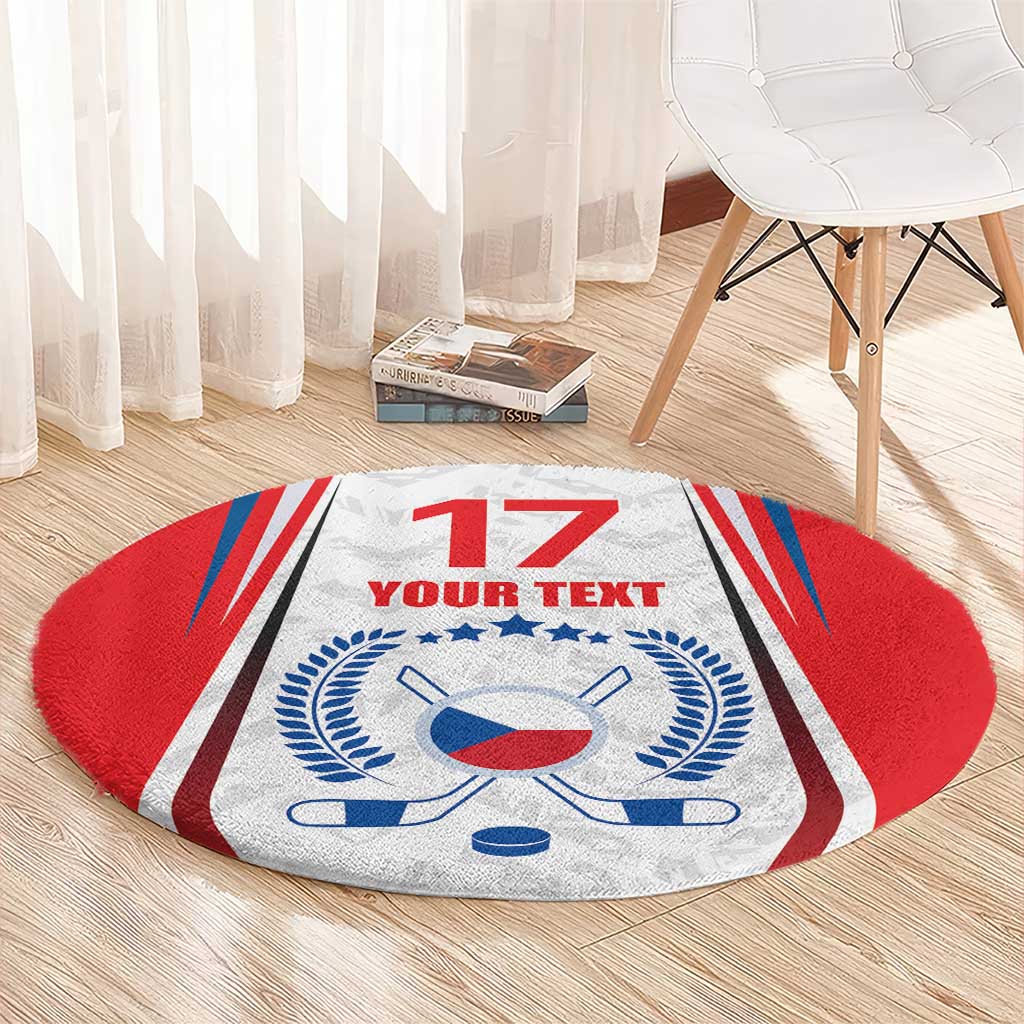 Czech Republic Ice Hockey Custom Round Carpet Flag Style LT17 - Wonder Print Shop