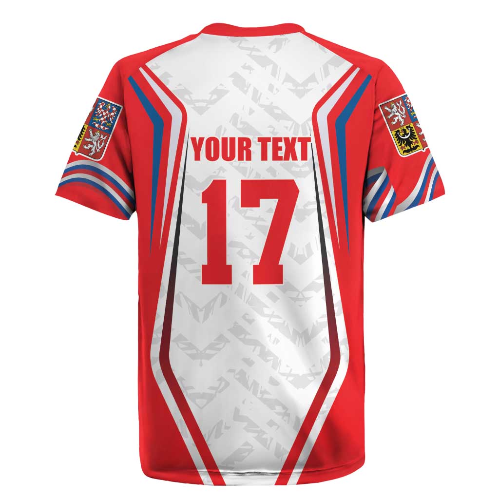 Czech Republic Ice Hockey Custom Rugby Jersey Flag Style LT17 - Wonder Print Shop