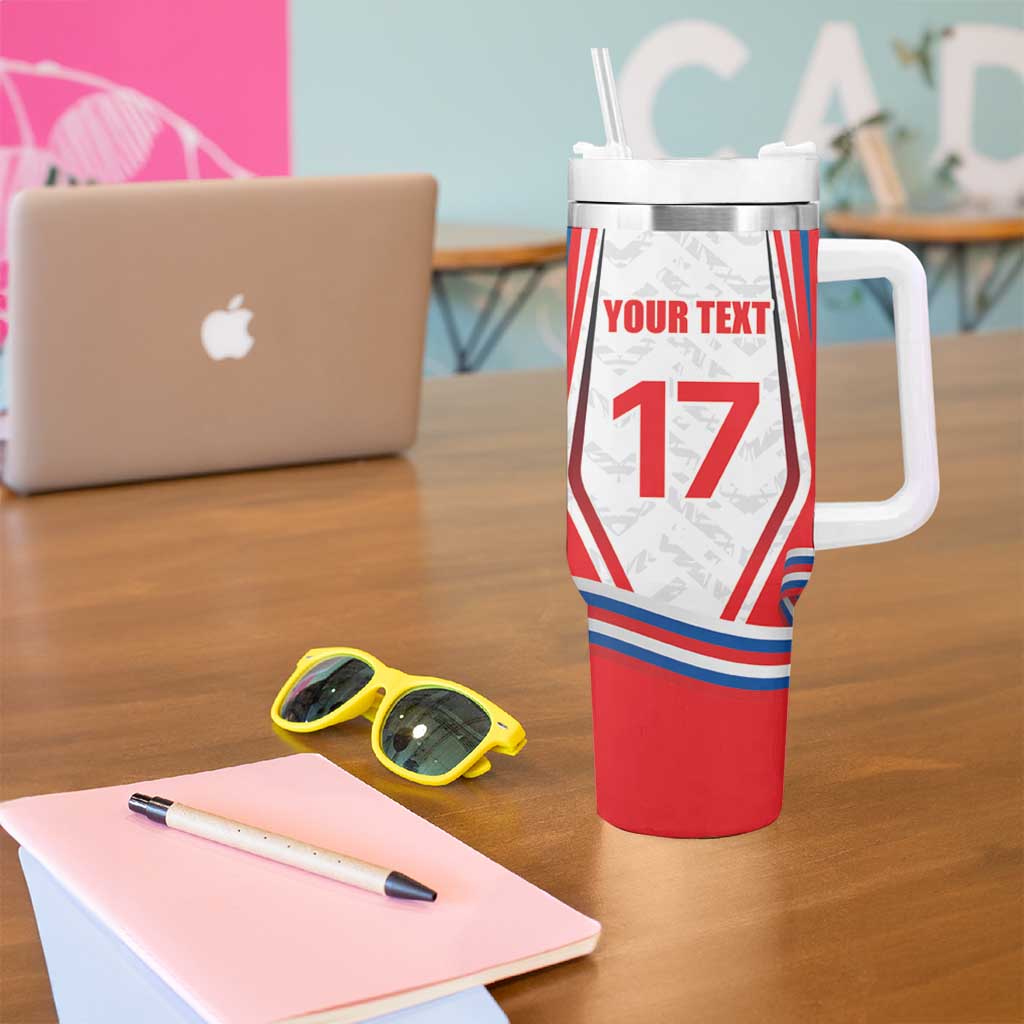 Czech Republic Ice Hockey Custom Tumbler With Handle LT17 - Wonder Print Shop