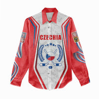 Czech Republic Ice Hockey Custom Women Casual Shirt Flag Style LT17 - Wonder Print Shop