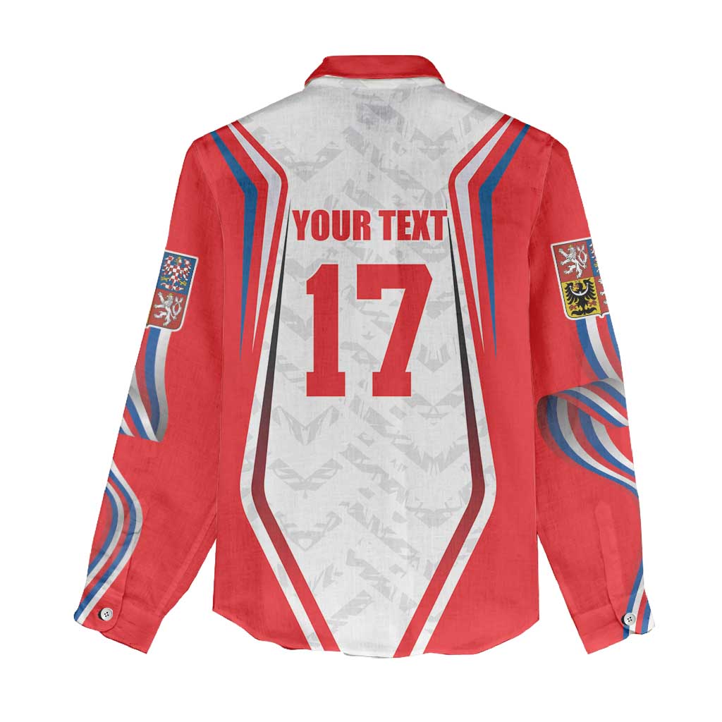 Czech Republic Ice Hockey Custom Women Casual Shirt Flag Style LT17 - Wonder Print Shop