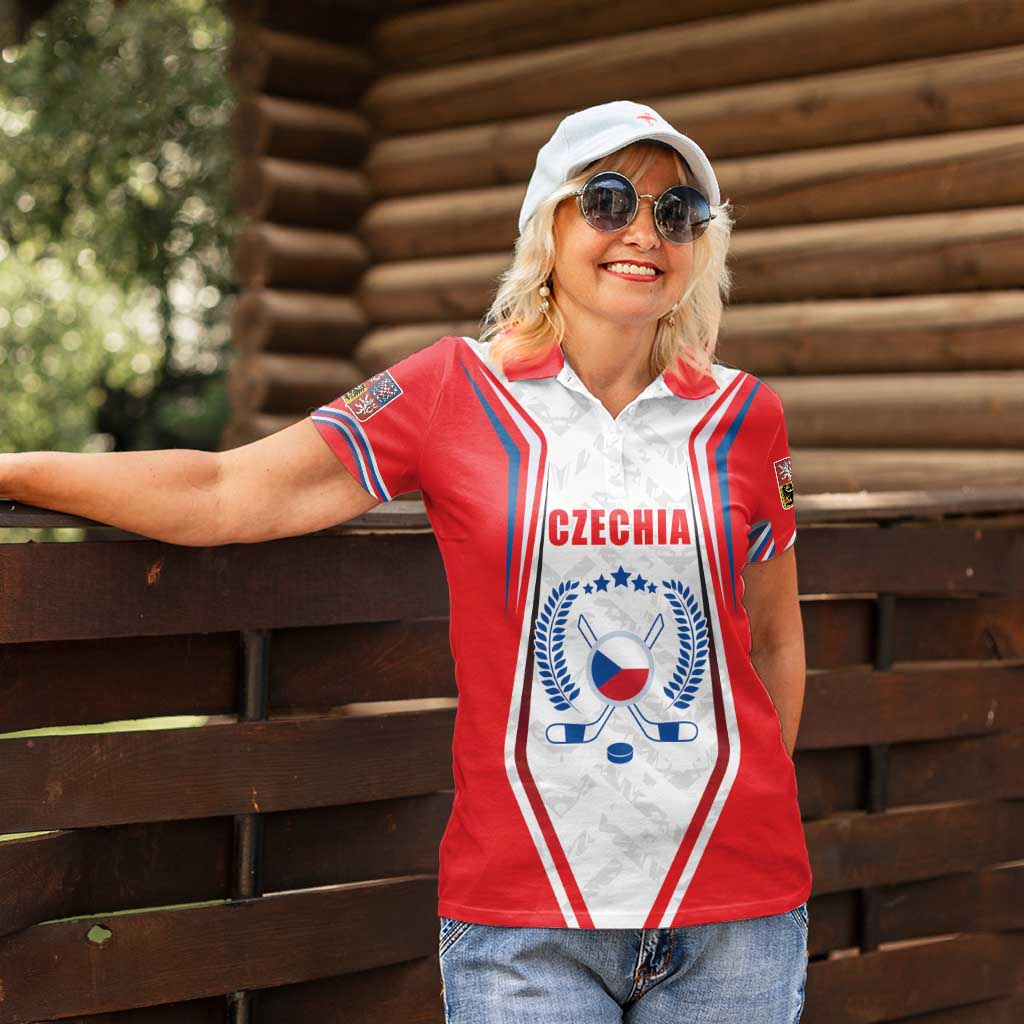 Czech Republic Ice Hockey Custom Women Polo Shirt Flag Style LT17 - Wonder Print Shop
