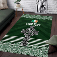 Personalized Celtic Cross Shamrock Ireland Area Rug Celtic Knot with Shamrock