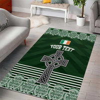 Personalized Celtic Cross Shamrock Ireland Area Rug Celtic Knot with Shamrock