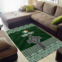 Personalized Celtic Cross Shamrock Ireland Area Rug Celtic Knot with Shamrock