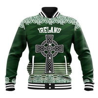 Personalized Celtic Cross Shamrock Ireland Baseball Jacket Celtic Knot with Shamrock