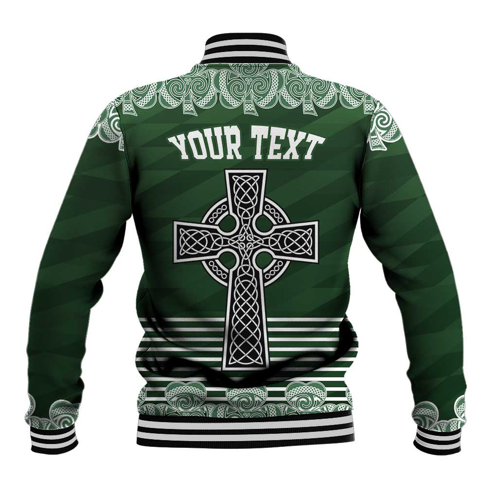 Personalized Celtic Cross Shamrock Ireland Baseball Jacket Celtic Knot with Shamrock