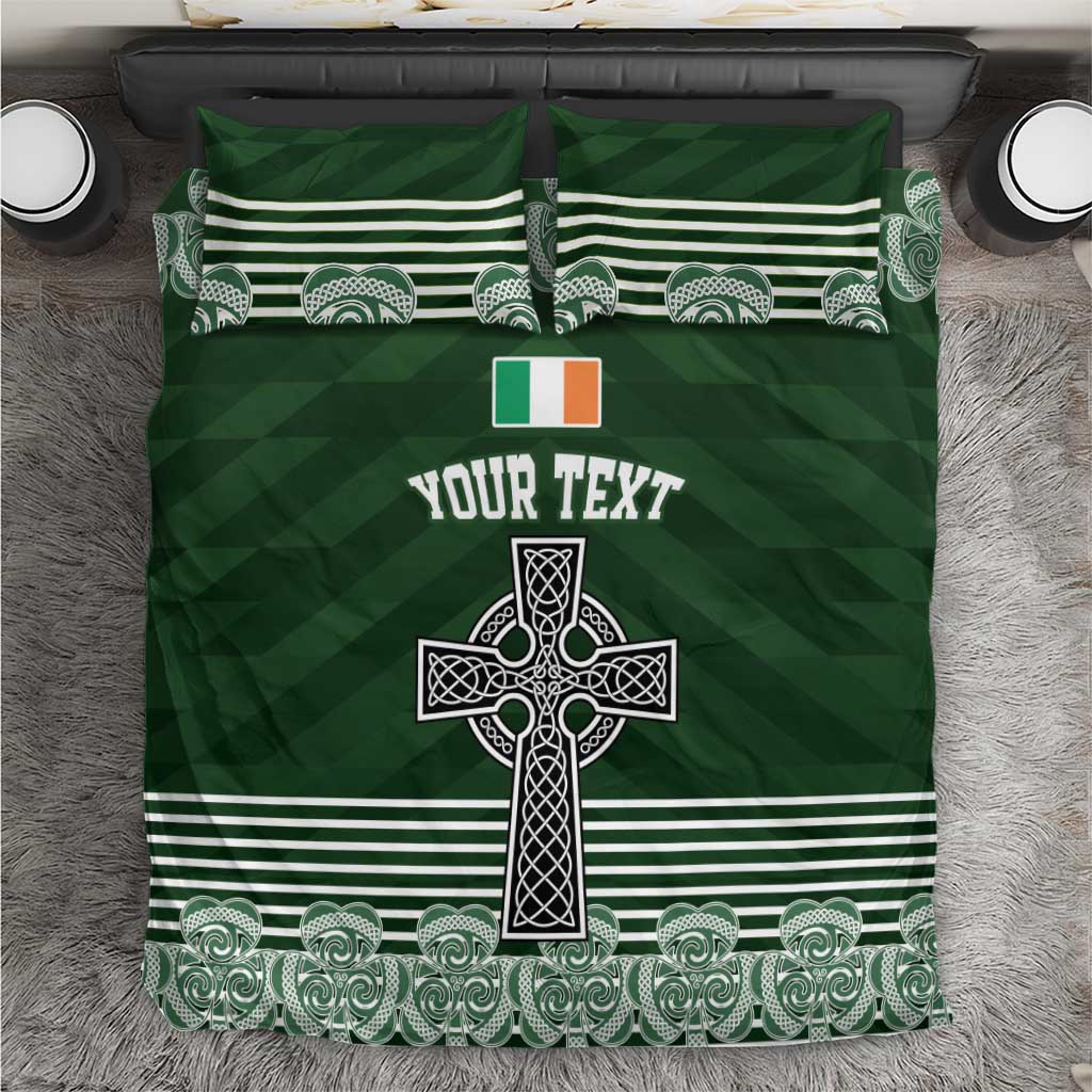 Personalized Celtic Cross Shamrock Ireland Bedding Set Celtic Knot with Shamrock
