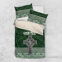 Personalized Celtic Cross Shamrock Ireland Bedding Set Celtic Knot with Shamrock