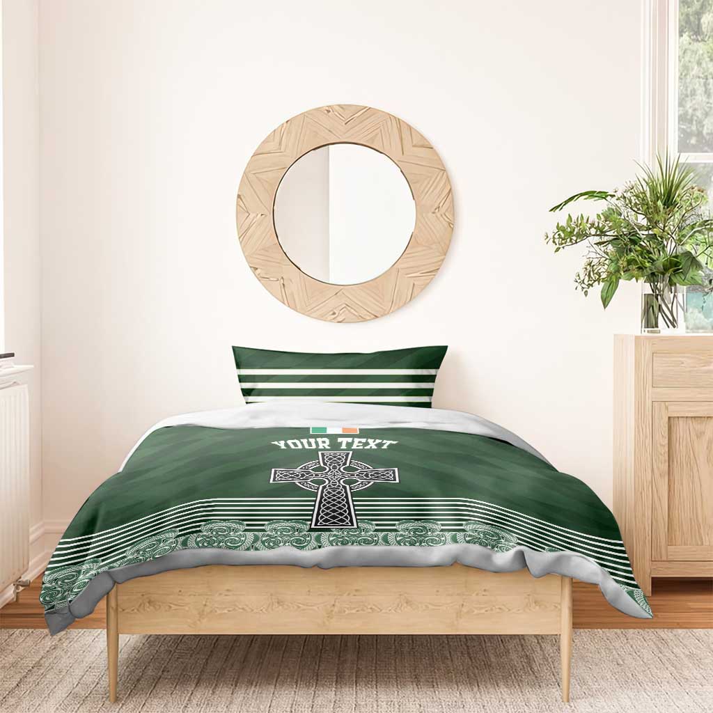 Personalized Celtic Cross Shamrock Ireland Bedding Set Celtic Knot with Shamrock