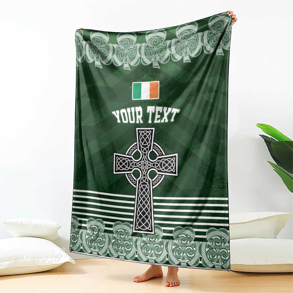 Personalized Celtic Cross Shamrock Ireland Blanket Celtic Knot with Shamrock