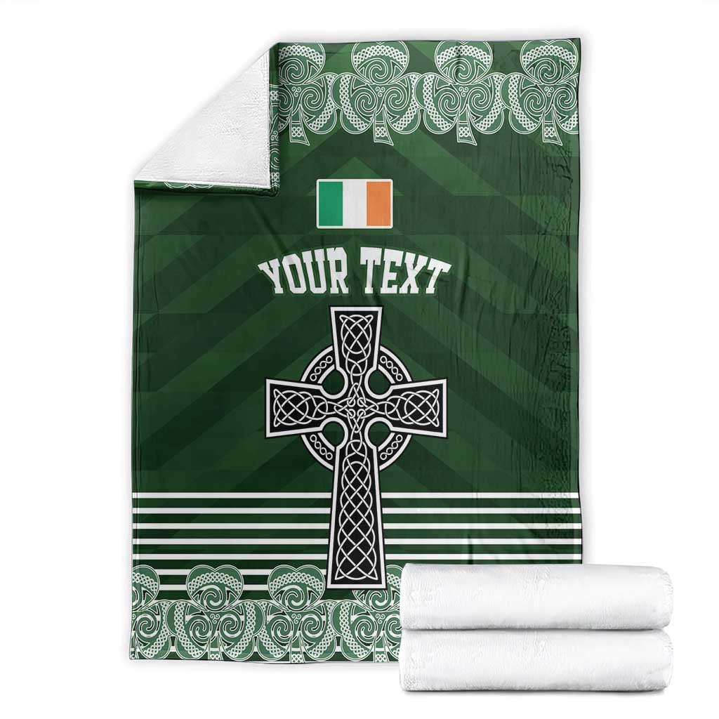 Personalized Celtic Cross Shamrock Ireland Blanket Celtic Knot with Shamrock