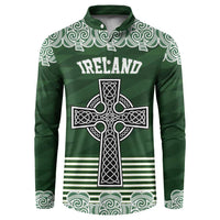 Personalized Celtic Cross Shamrock Ireland Button Sweatshirt Celtic Knot with Shamrock