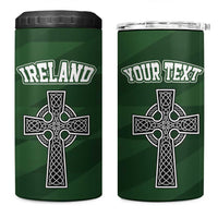 Personalized Celtic Cross Shamrock Republic of Ireland 4 in 1 Can Cooler Tumbler Celtic Knot with Shamrock