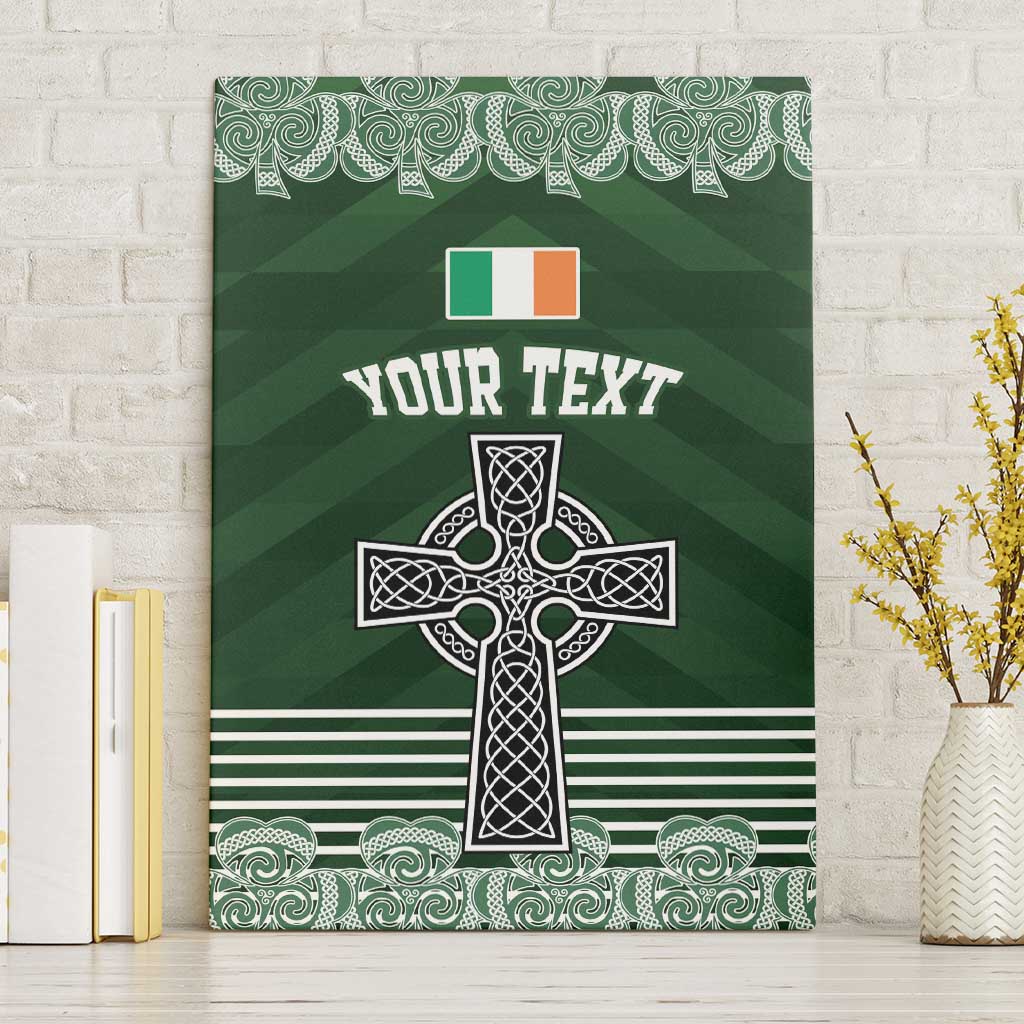 Personalized Celtic Cross Shamrock Ireland Canvas Wall Art Celtic Knot with Shamrock