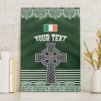 Personalized Celtic Cross Shamrock Ireland Canvas Wall Art Celtic Knot with Shamrock