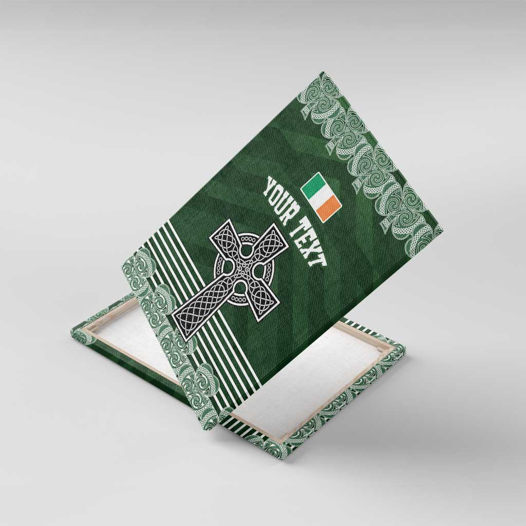 Personalized Celtic Cross Shamrock Ireland Canvas Wall Art Celtic Knot with Shamrock
