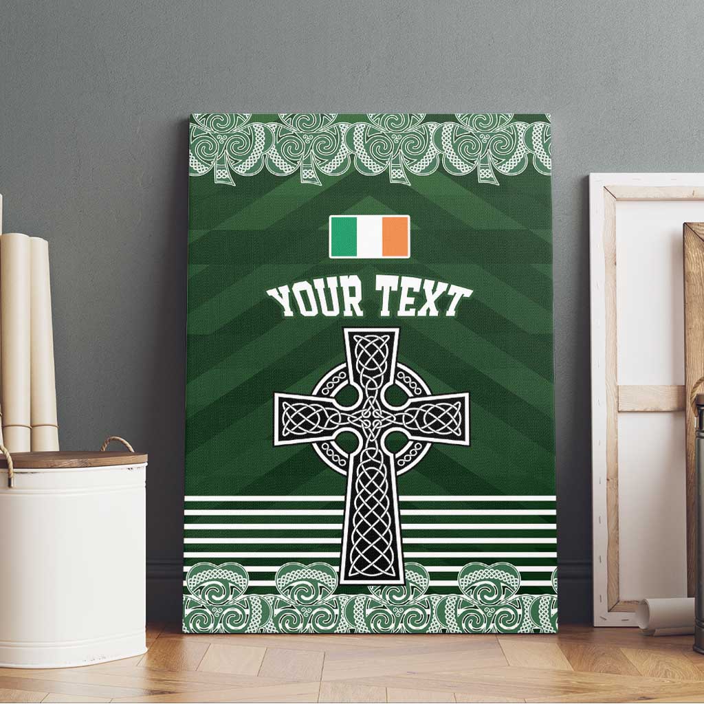 Personalized Celtic Cross Shamrock Ireland Canvas Wall Art Celtic Knot with Shamrock