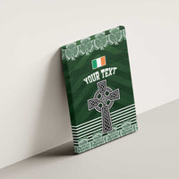 Personalized Celtic Cross Shamrock Ireland Canvas Wall Art Celtic Knot with Shamrock