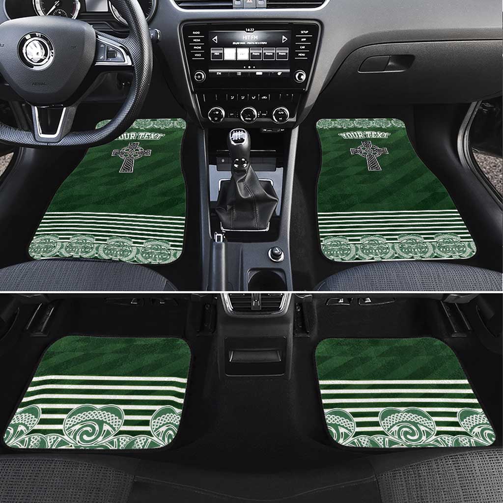 Personalized Celtic Cross Shamrock Ireland Car Mats Celtic Knot with Shamrock