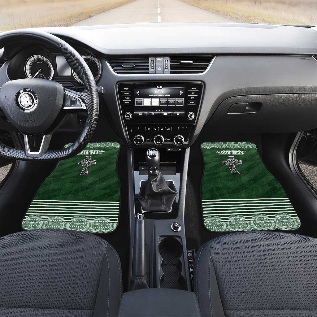 Personalized Celtic Cross Shamrock Ireland Car Mats Celtic Knot with Shamrock