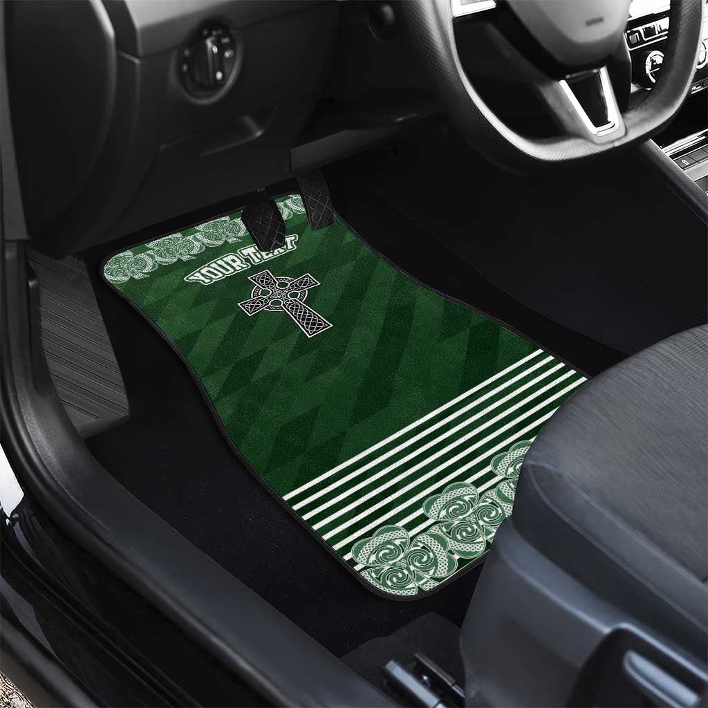 Personalized Celtic Cross Shamrock Ireland Car Mats Celtic Knot with Shamrock