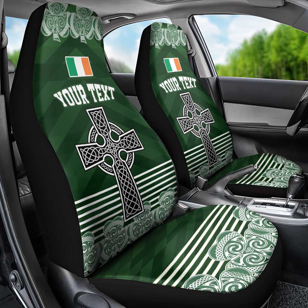 Personalized Celtic Cross Shamrock Ireland Car Seat Cover Celtic Knot with Shamrock