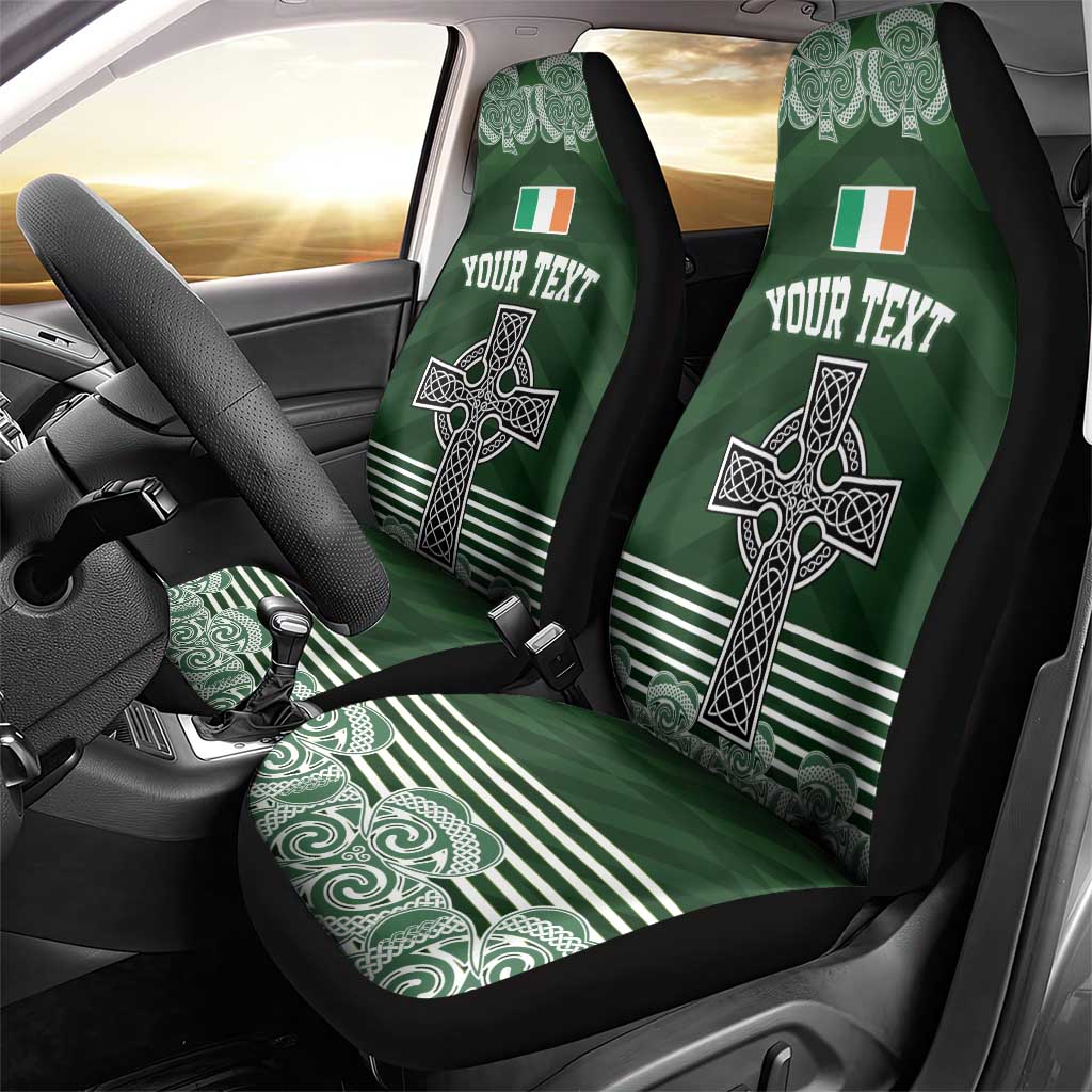 Personalized Celtic Cross Shamrock Ireland Car Seat Cover Celtic Knot with Shamrock