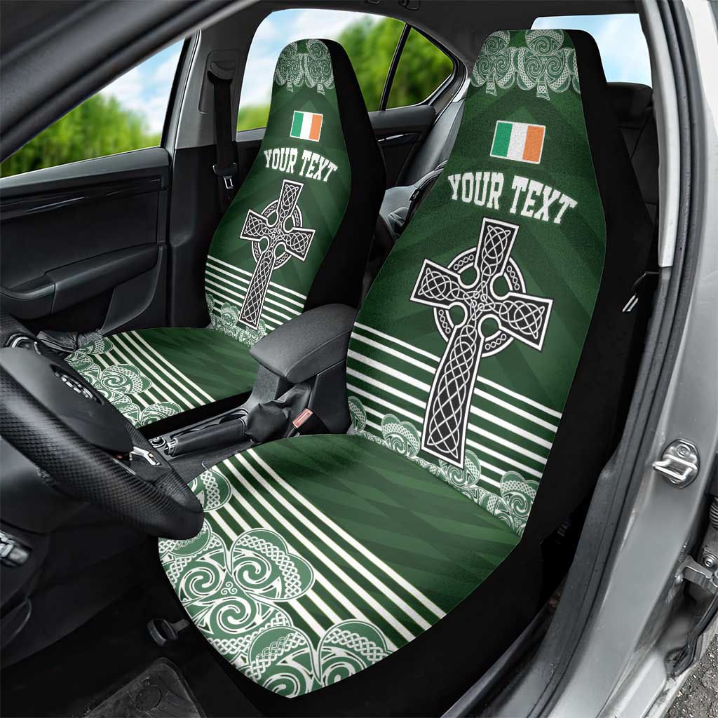Personalized Celtic Cross Shamrock Ireland Car Seat Cover Celtic Knot with Shamrock