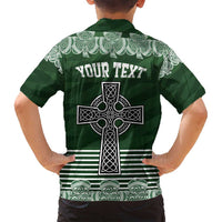 Personalized Celtic Cross Shamrock Ireland Family Matching Long Sleeve Bodycon Dress and Hawaiian Shirt Celtic Knot with Shamrock