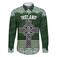 Personalized Celtic Cross Shamrock Ireland Family Matching Long Sleeve Bodycon Dress and Hawaiian Shirt Celtic Knot with Shamrock