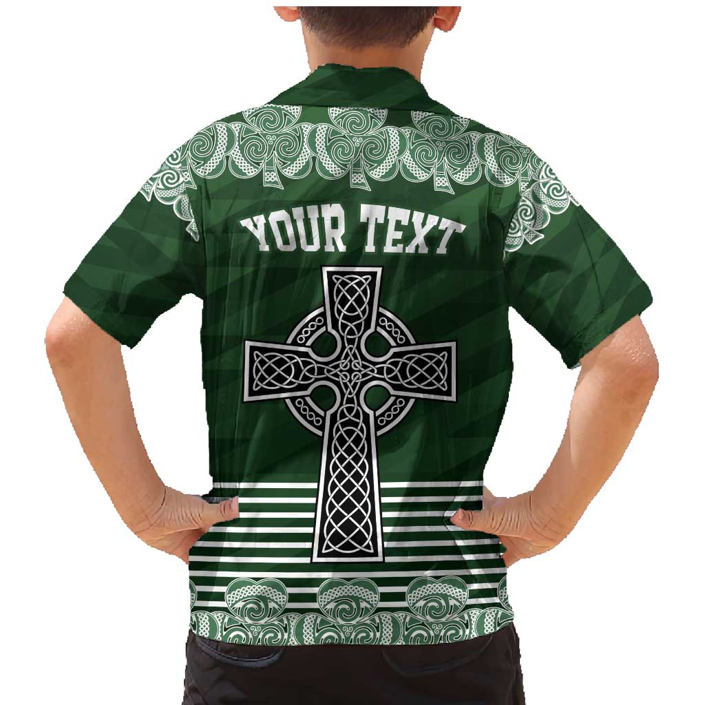 Personalized Celtic Cross Shamrock Ireland Family Matching Mermaid Dress and Hawaiian Shirt Celtic Knot with Shamrock