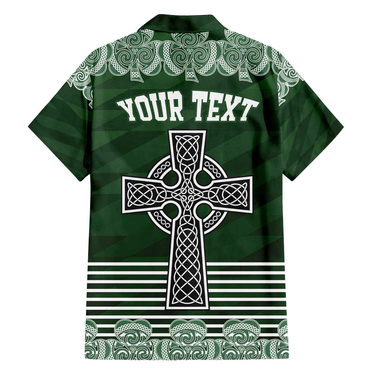 Personalized Celtic Cross Shamrock Ireland Family Matching Off The Shoulder Long Sleeve Dress and Hawaiian Shirt Celtic Knot with Shamrock