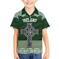 Personalized Celtic Cross Shamrock Ireland Family Matching Off Shoulder Maxi Dress and Hawaiian Shirt Celtic Knot with Shamrock