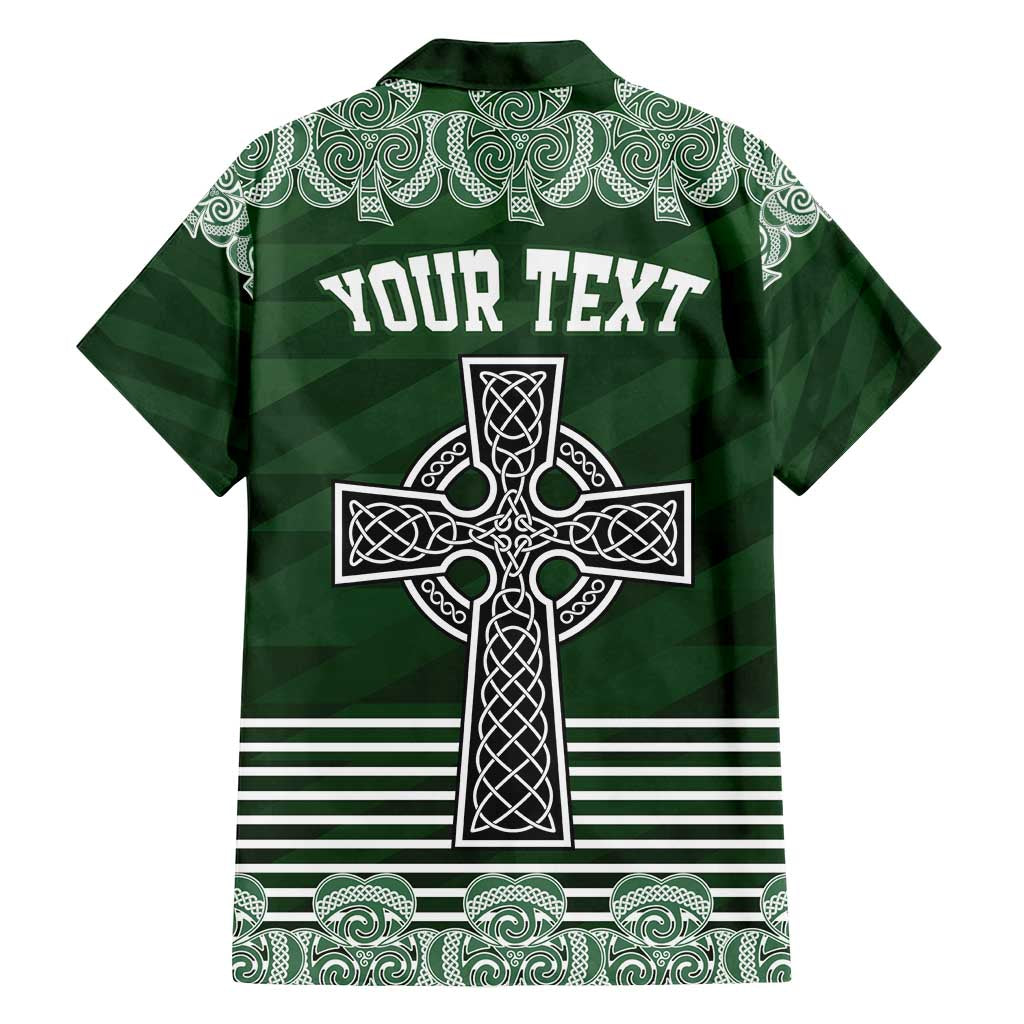 Personalized Celtic Cross Shamrock Ireland Family Matching Puletasi and Hawaiian Shirt Celtic Knot with Shamrock