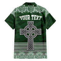 Personalized Celtic Cross Shamrock Ireland Family Matching Puletasi and Hawaiian Shirt Celtic Knot with Shamrock