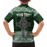 Personalized Celtic Cross Shamrock Ireland Family Matching Short Sleeve Bodycon Dress and Hawaiian Shirt Celtic Knot with Shamrock
