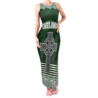 Personalized Celtic Cross Shamrock Ireland Family Matching Tank Maxi Dress and Hawaiian Shirt Celtic Knot with Shamrock