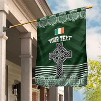 Personalized Celtic Cross Shamrock Ireland Garden Flag Celtic Knot with Shamrock